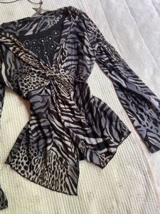 y2k animal print vintage top