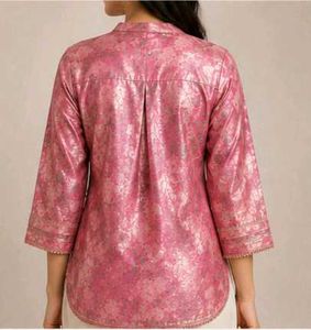 Elegant Pink Brocade Kurta