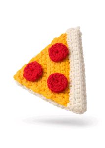 Handmade Crochet Pizza Slice magnets