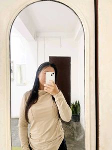 Comfortable Beige Long Sleeve Top