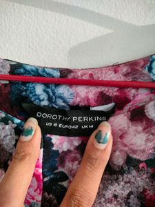 Dorothy Perkins Floral Flare Dress Size L