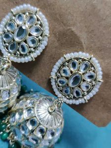 Elegant Green Jhumka Earrings