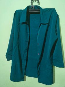 Stylish Teal Collared Button-Up Shirt