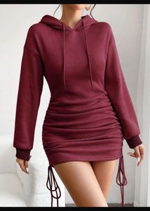 Ruched Hoodie bodycon Dress