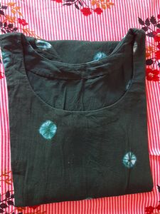 Green Bandhani Cotton Kurti