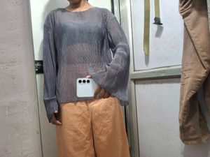 Pleated Bell Sleeve Top
