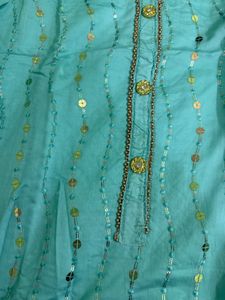 Beautiful Teal Kurta Set with Sequins