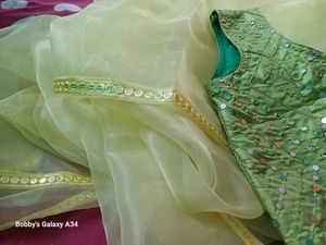 Organza Fabric Saree With Stitched Designer Blouse