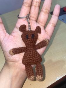 Handmade Crochet mr beanTeddy Keychain
