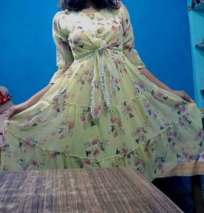 Beautiful Yellow Floral Gown