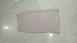 Beige Knit Midi Skirt
