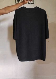 Shein Textured Black T-Shirt