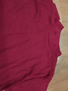 Maroon Mock Neck T-Shirt
