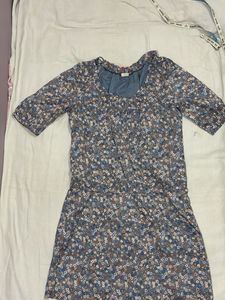 women dress esprit blue flowers printes