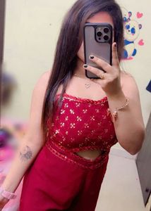 Stylish Red Jumpsuit with Embellished Top