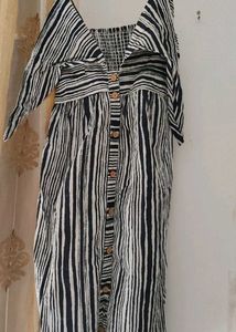 Striped Button-Down Maxi Dress