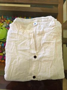 White Button-Up Tunic Top