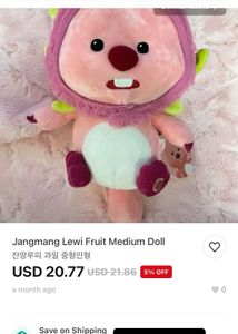 Jangmang Loopy Fruit Medium Doll