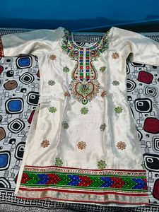 Heavy Embroidered  Kurta Set With Mirror Work