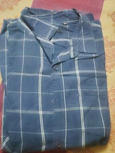 Men's Blue Plaid Shirt 3xl