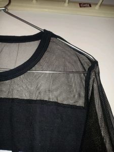Black Never Coast Print Top