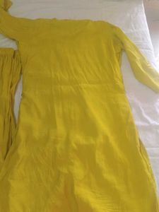 Yellow Kurta Set with Embellishments