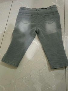 Gray Capri Jeans
