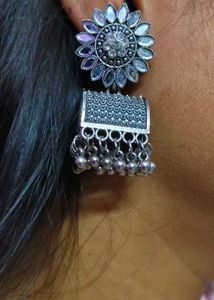 Traditional Oxidized Jhumka Earrings