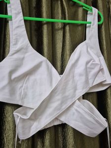 White Wrap Crop Top