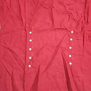 Maroon Pure Cotton Top with Button Detail