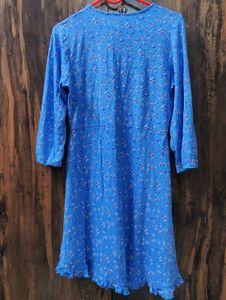 Blue Floral Wrap Dress