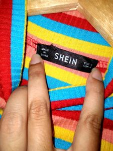 Rainbow Striped Turtleneck Top