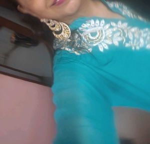 Stunning Teal Embrodered kurti