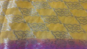 fix rate beautiful yellow and pink banarasi sari