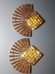 Sparkling Gold Toned Earrings