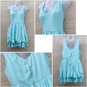 Light Blue Tiered Mini Dress