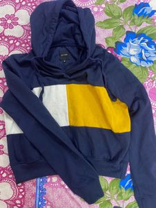 Navy Blue Hooded Sweatshirt