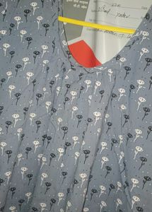 Blue Floral Print Nighty