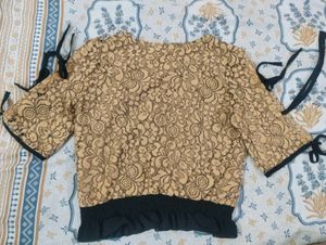 Leopard Print Ribbon Sleeve Top