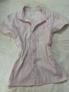 Pink Button-Up Top size S