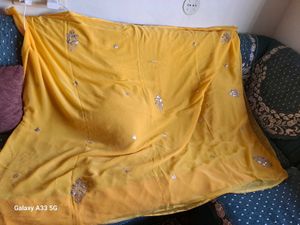 Elegant Yellow gottapatti Saree