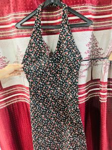 Floral Print Halter Neck Dress