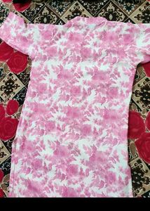 Pink Floral Print Kurta