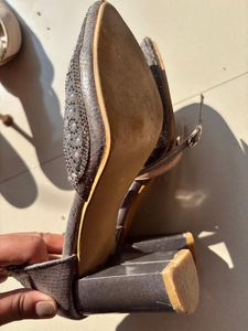 Sparkling Grey Embellished Heels