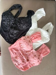 White Textured Bustier Top