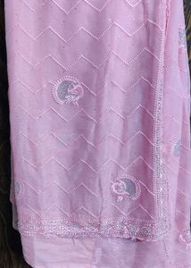 Pink Embroidered Saree