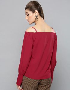 Chic Cold Shoulder Button-Up Blouse