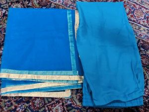XXL - Blue Kurta Set with Gold Embroidery