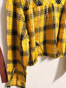 Yellow Plaid Flannel Shirt