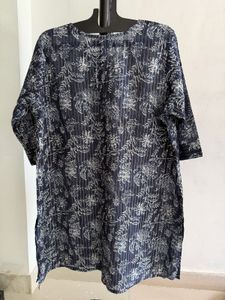 Stylish Navy Blue Printed Kurta